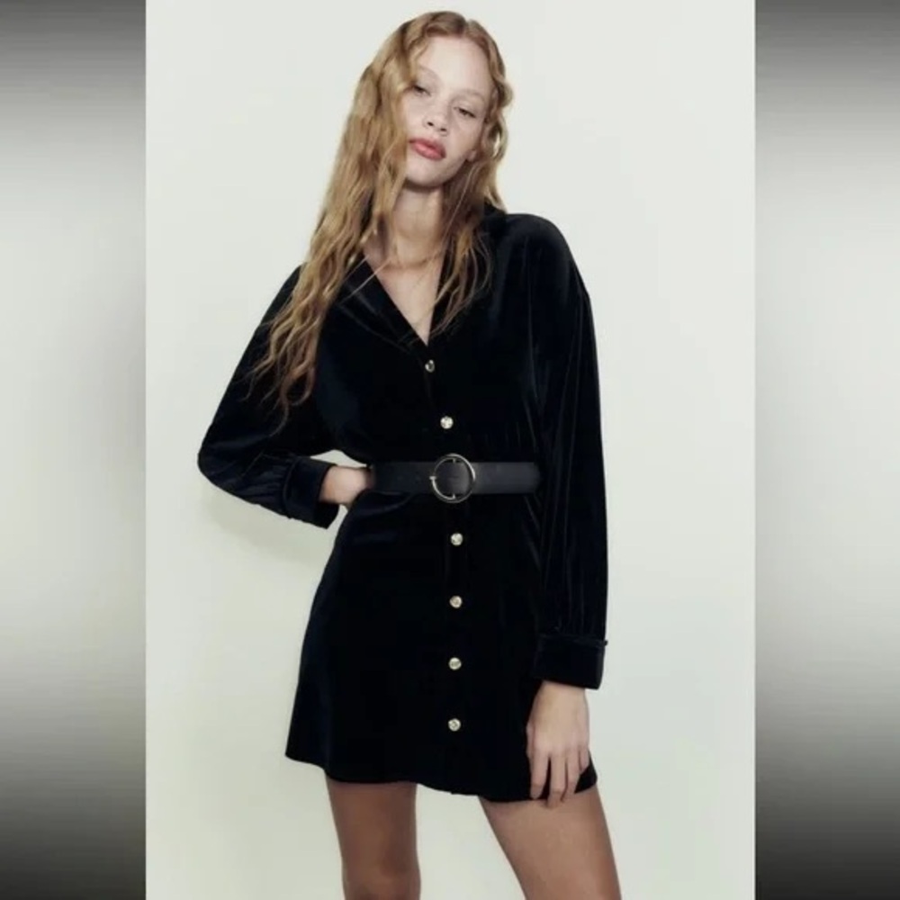 ZARA - VELVET LITTLE BLACK DRESS